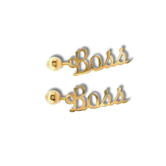 Boucles d'oreilles "Boss" en or jaune 14 carats