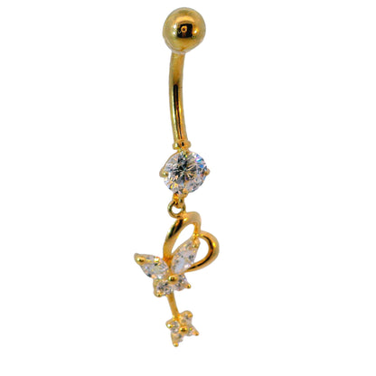 Nombril en or jaune 14 carats
