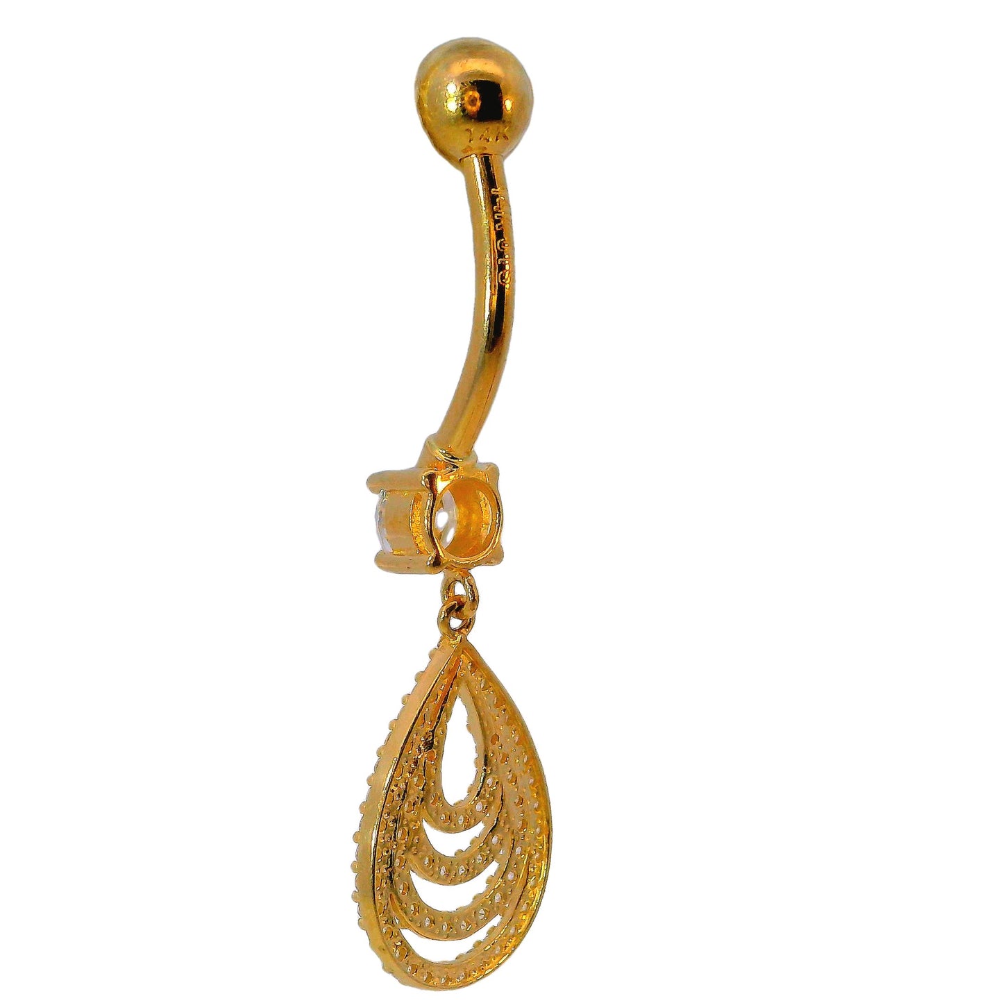 Nombril en or jaune 14 carats