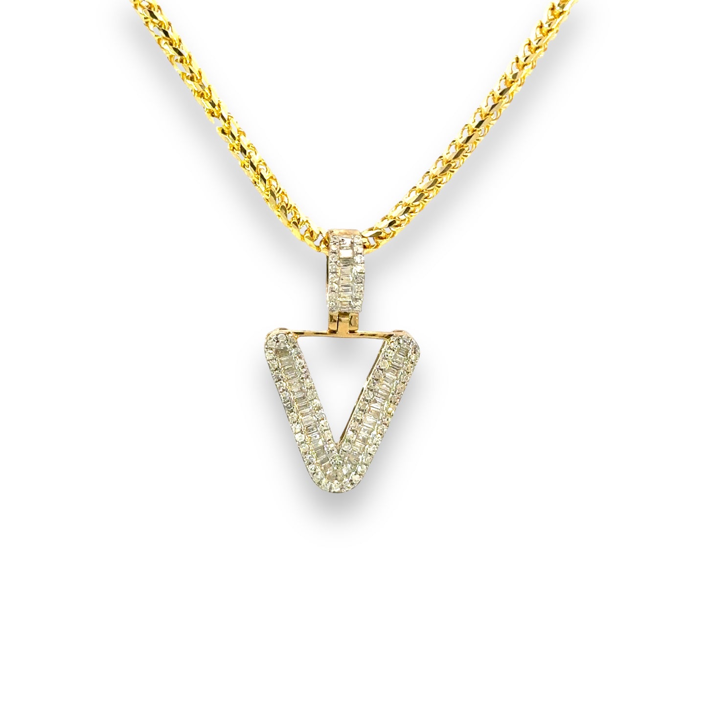 Pendentif lettres en or 10 carats et diamants