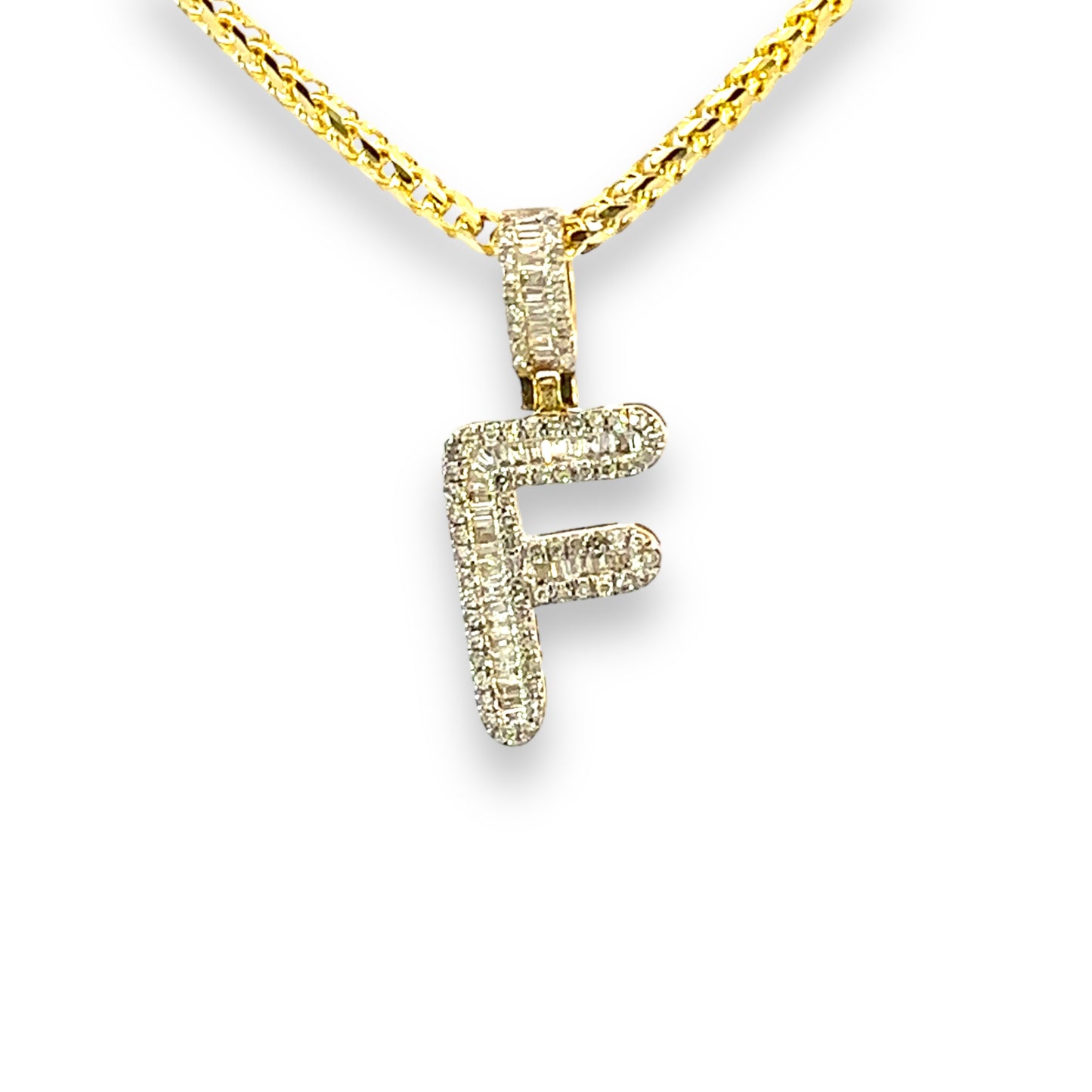 Pendentif lettres en or 10 carats et diamants