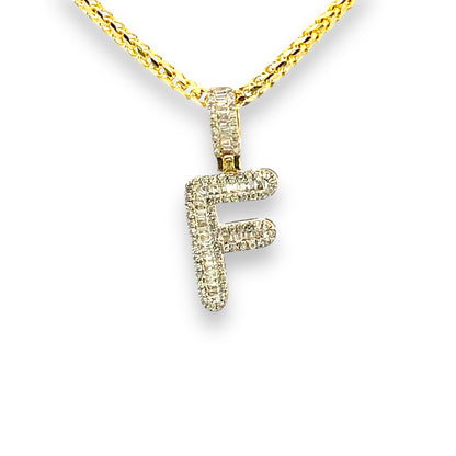 Pendentif lettres en or 10 carats et diamants