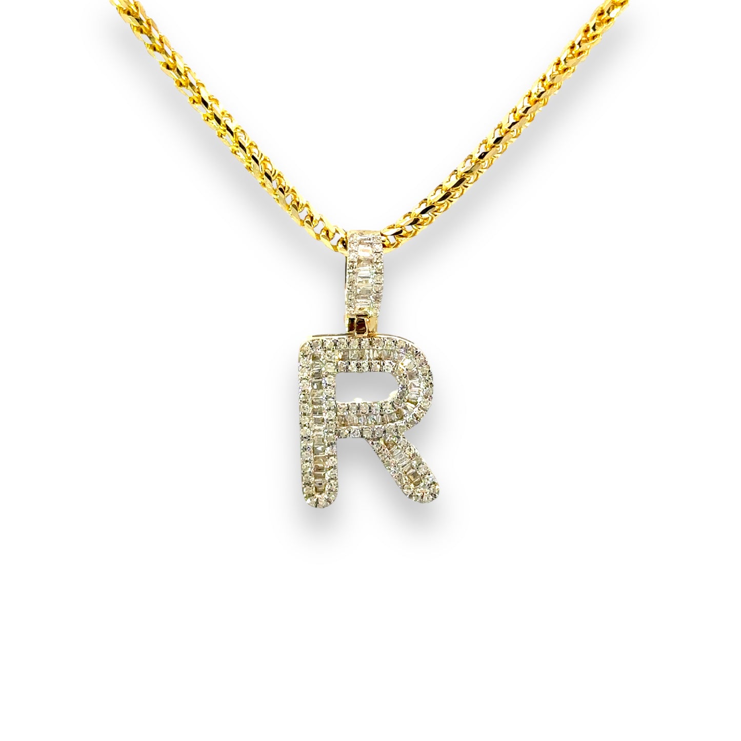 Pendentif lettres en or 10 carats et diamants
