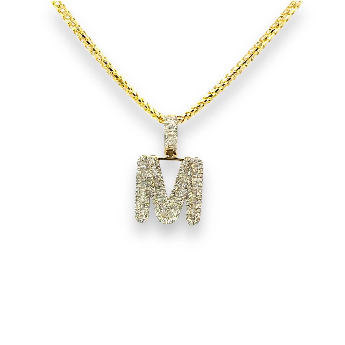 Pendentif lettres en or 10 carats et diamants