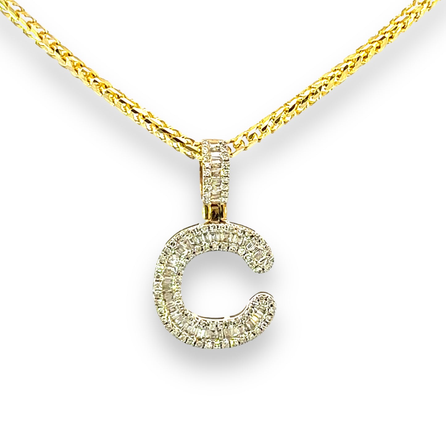 Pendentif lettres en or 10 carats et diamants