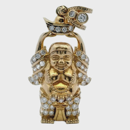 Pendentif Bouddha debout en or jaune 10 carats