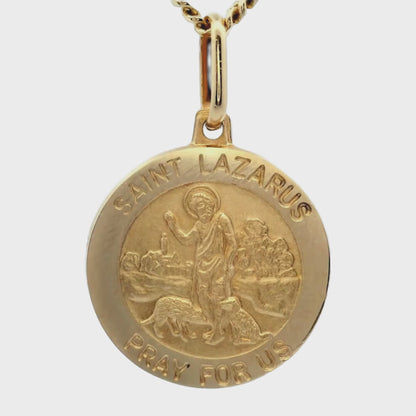 Pendentif Saint Lazare de Béthanie en or jaune 14 carats