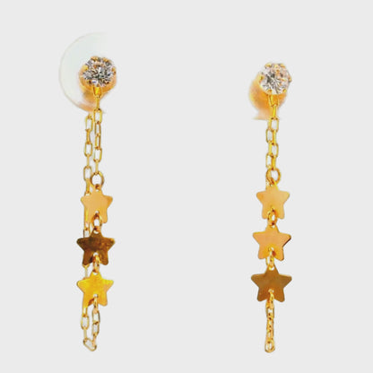 Boucles d'oreilles pendantes en or jaune 14 carats
