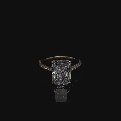 14KT Yellow Gold Radiant-Cut Diamond Engagement Ring 5 Carat