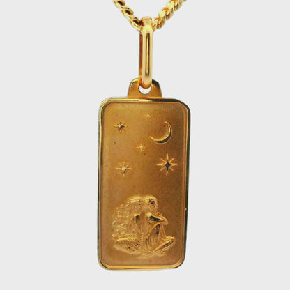 Pendentif Zodiaque en or jaune 14 carats (Gémeaux)