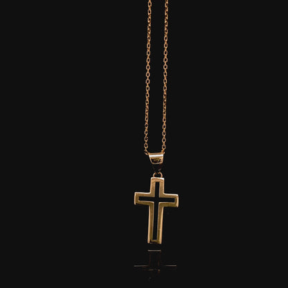 Dije de cruz de bebé en miniatura de oro amarillo de 14 quilates