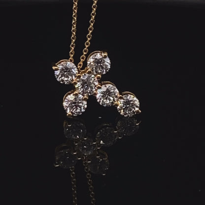 14KT Yellow Gold w Diamonds 2 carat Cross Pendant