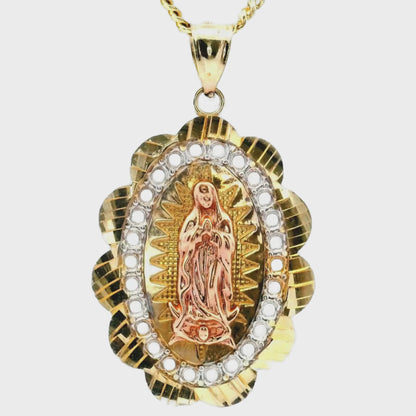 Pendentif "Vierge de Guadalupe" en or jaune 14 carats