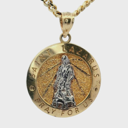 Pendentif Saint Lazare de Béthanie en or jaune 14 carats