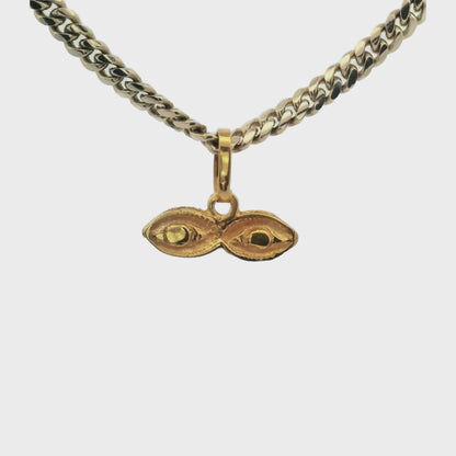 Breloque « Ojitos de Santa Lucia » en or jaune 14 carats