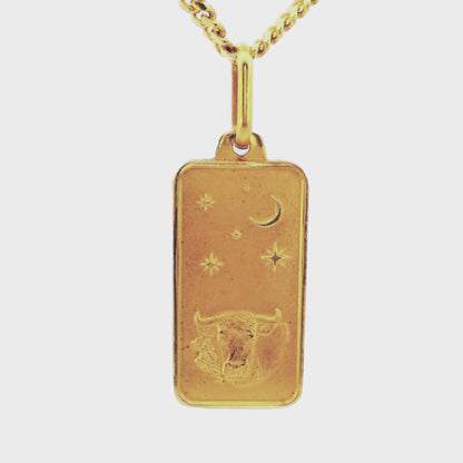 Pendentif zodiaque en or jaune 14 carats (Taureau)