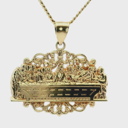 14K Yellow Gold Last Supper Pendant