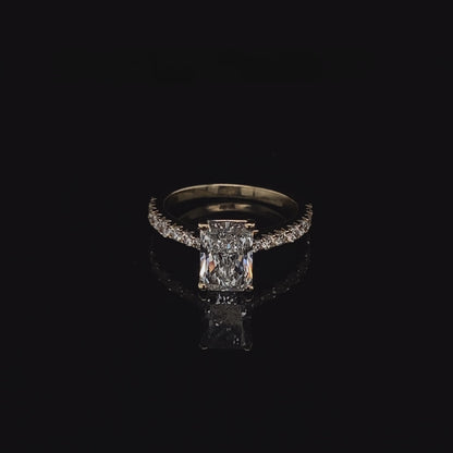 14KT Yellow Gold Radiant-Cut Diamond Engagement Ring 2.4 carat
