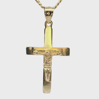 Breloque en forme de croix crucifix pour bébé en or jaune 10 carats