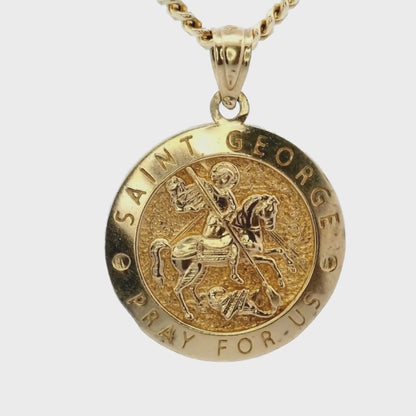 Pendentif Saint Georges en or jaune 14 carats