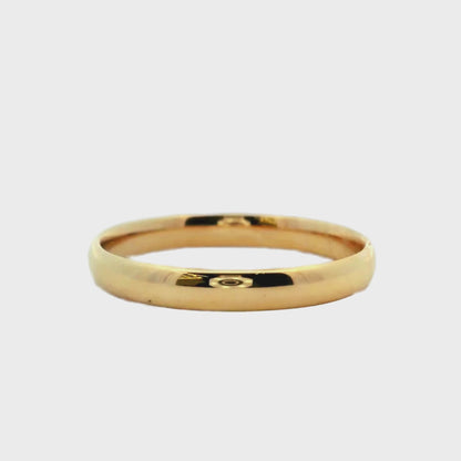 Alianza de boda fina de oro amarillo de 14 quilates