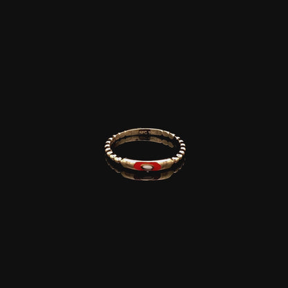 Bague empilable « Mal de Ojo » en or jaune 10 carats