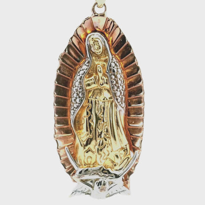 Pendentif « Nuestra Señora de Guadalupe » en or 14 carats
