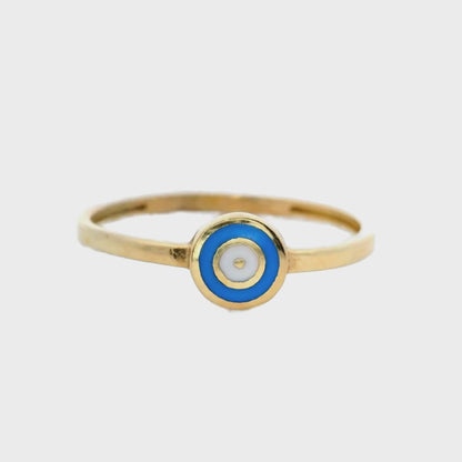 Bague empilable « Mal de Ojo » en or jaune 10 carats