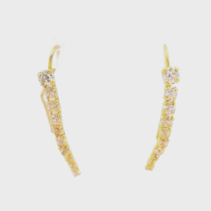 Pendientes colgantes con forma de lágrima en oro amarillo de 14 quilates