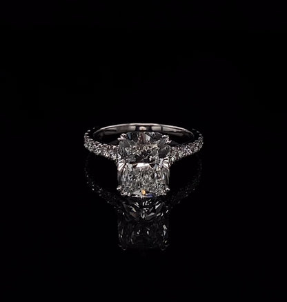 14KT White Gold Radiant-Cut Diamond Stone Engagement Ring 4 Carat