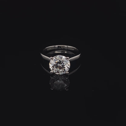14KT White Gold Round-Cut Diamond Engagement Ring 3 carat