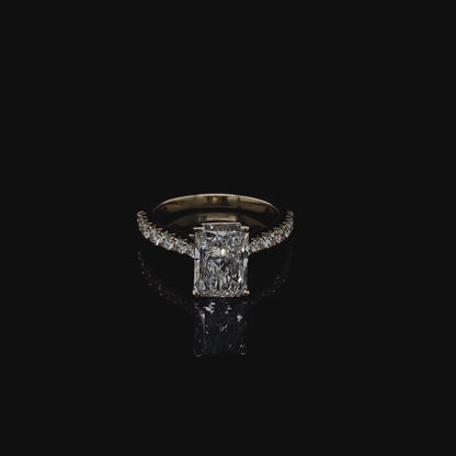 14KT Yellow Gold Radiant-Cut Diamond Engagement Ring 2.5 Carat