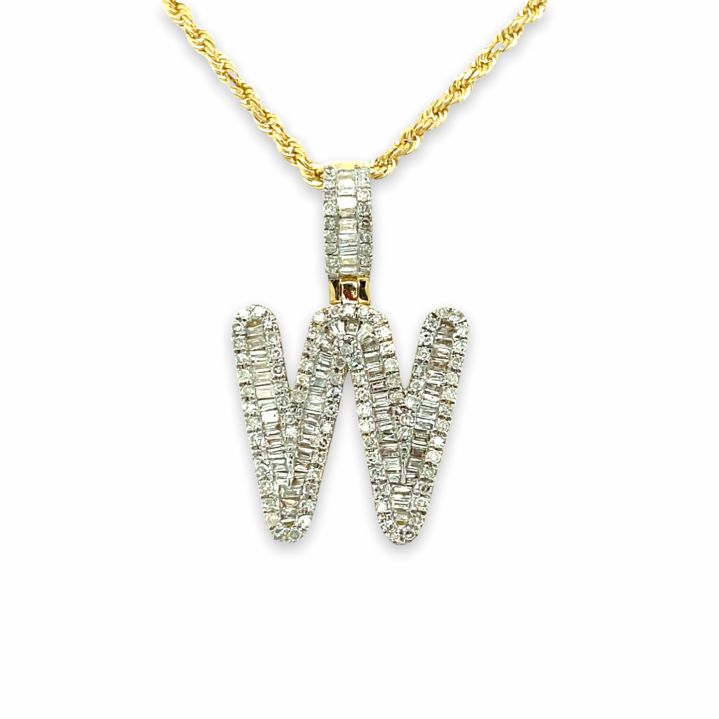 Pendentif lettres en or 10 carats et diamants