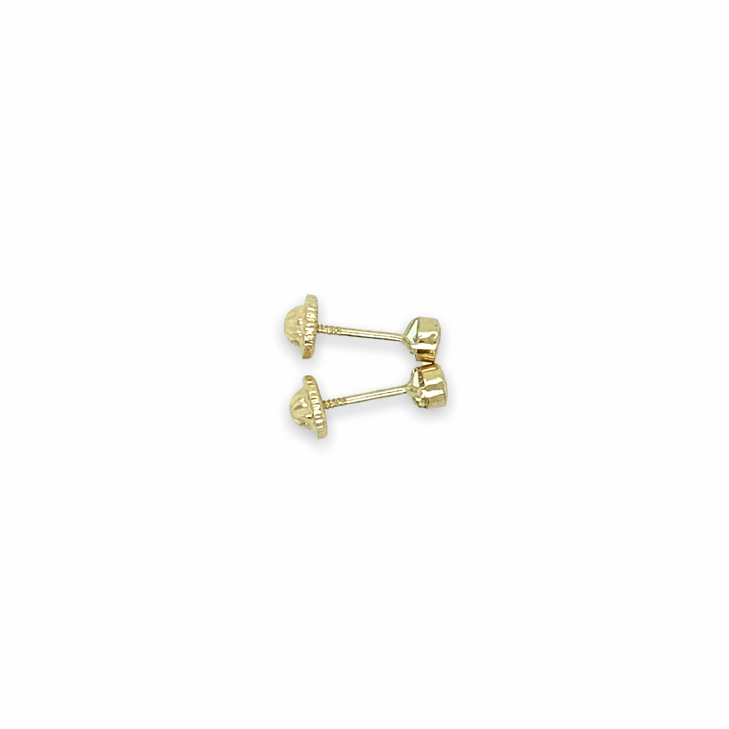 Pendientes micro con botón en oro amarillo de 14 quilates
