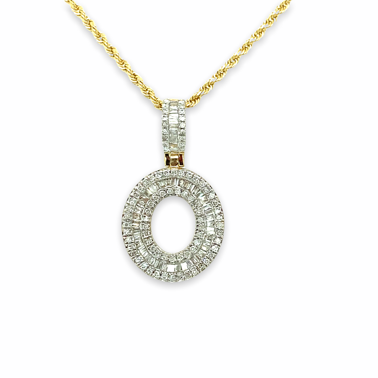 Pendentif lettres en or 10 carats et diamants