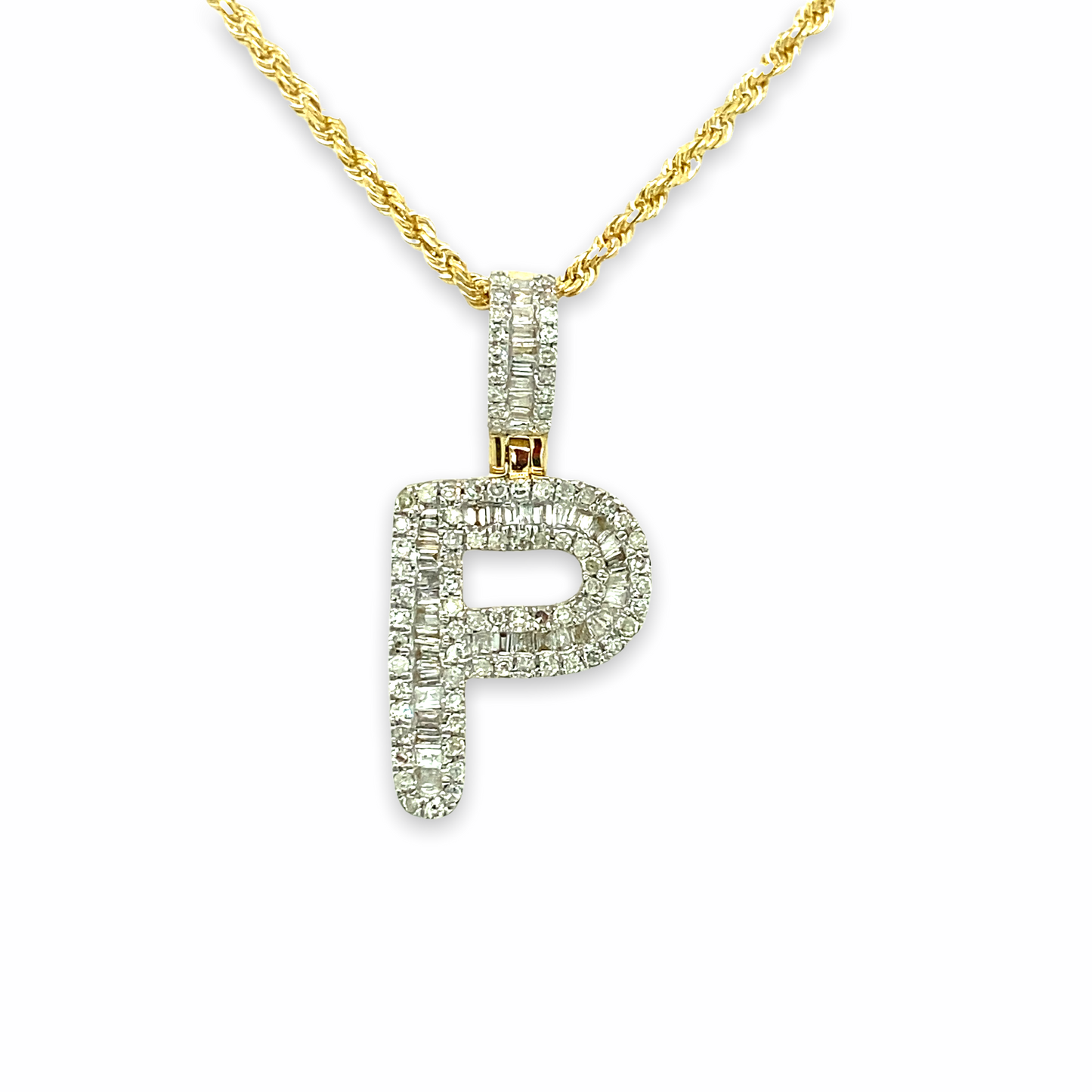 Pendentif lettres en or 10 carats et diamants