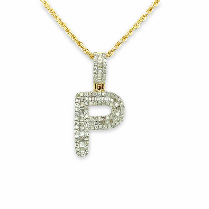 Pendentif lettres en or 10 carats et diamants