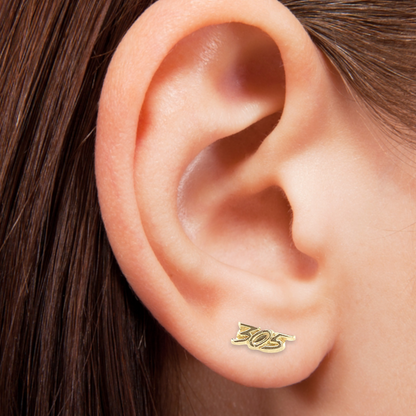 Boucles d'oreilles à tige en or jaune 14 carats « 305 »