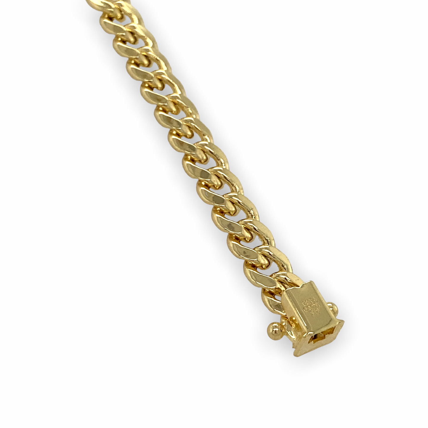 Cadena de eslabones cubanos semisólidos de 22" en oro amarillo de 14 quilates