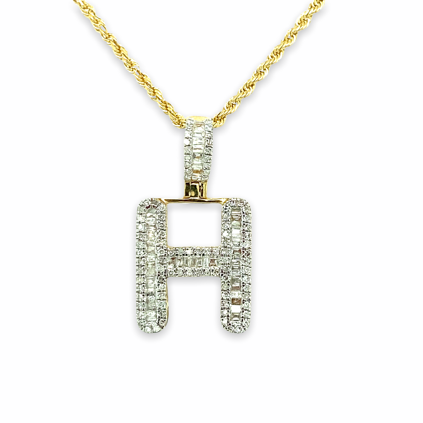 Pendentif lettres en or 10 carats et diamants