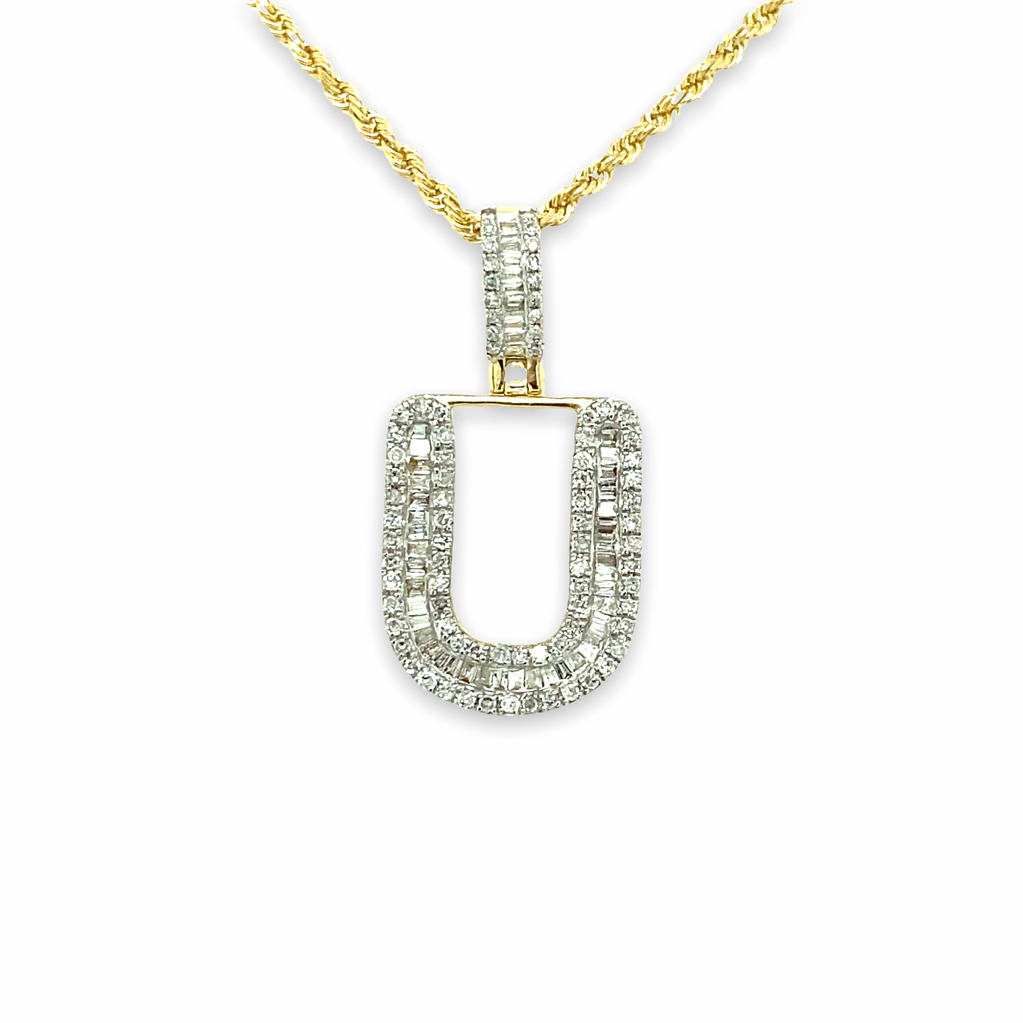 Pendentif lettres en or 10 carats et diamants