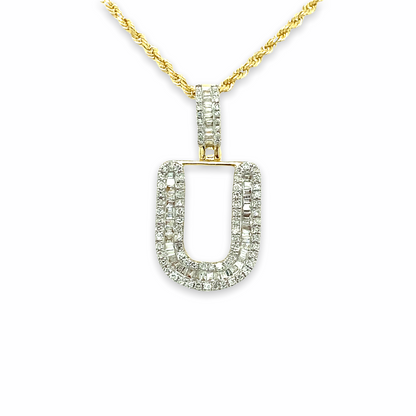 Pendentif lettres en or 10 carats et diamants